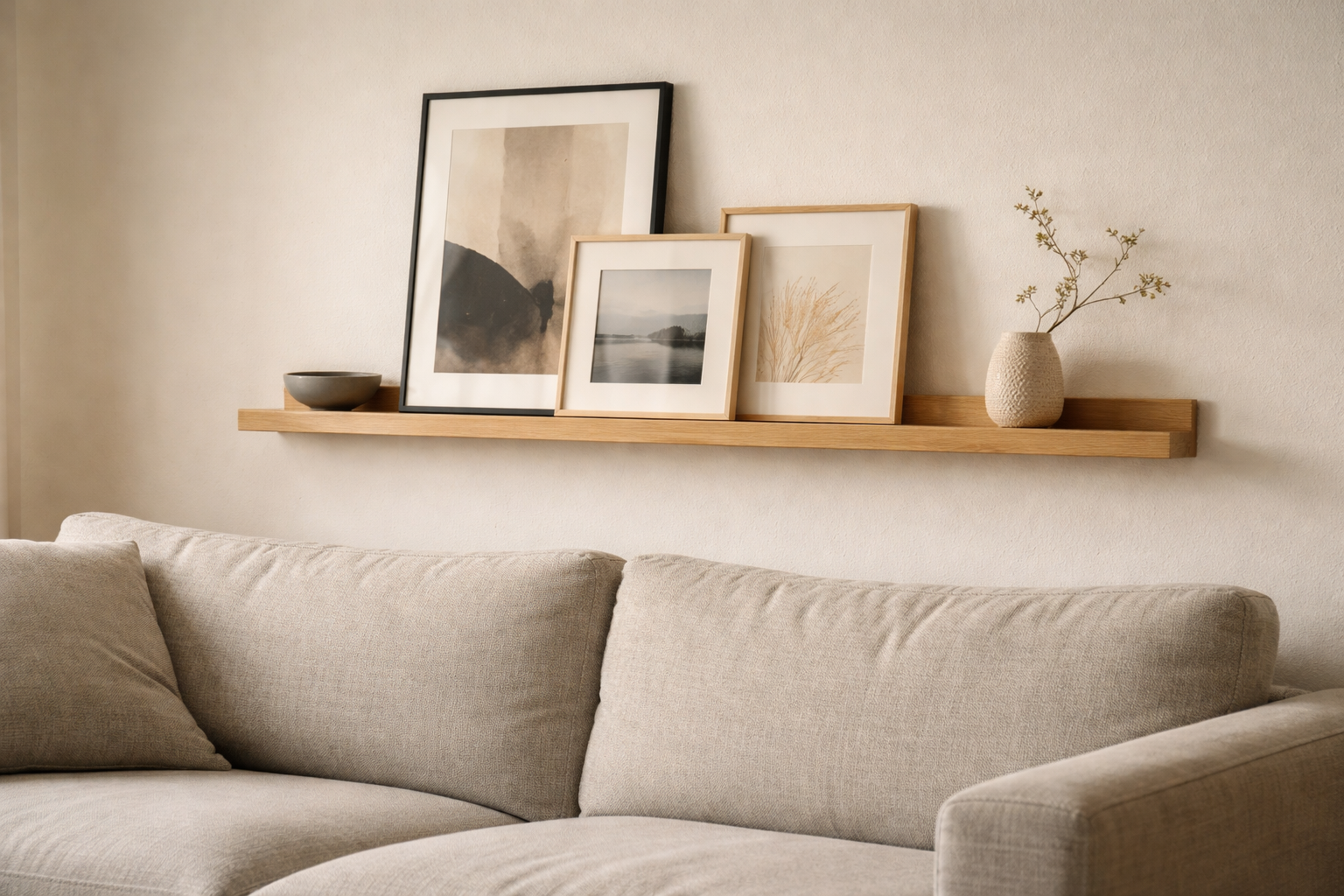 Billedhylden uden rod: mine mål og små greb der får det til at ligne et bevidst valg