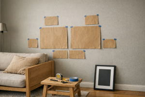 Billedvæg uden bøvl: målplanen jeg selv bruger (og 6 layouts der altid holder)