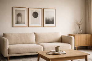 Den rolige plakatvæg i stuen: 5 opskrifter du kan kopiere (med mål og farver)