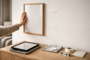 Ingen boremaskine, ingen panik: sådan hænger du billeder op uden huller (og får dem til at blive hængende)