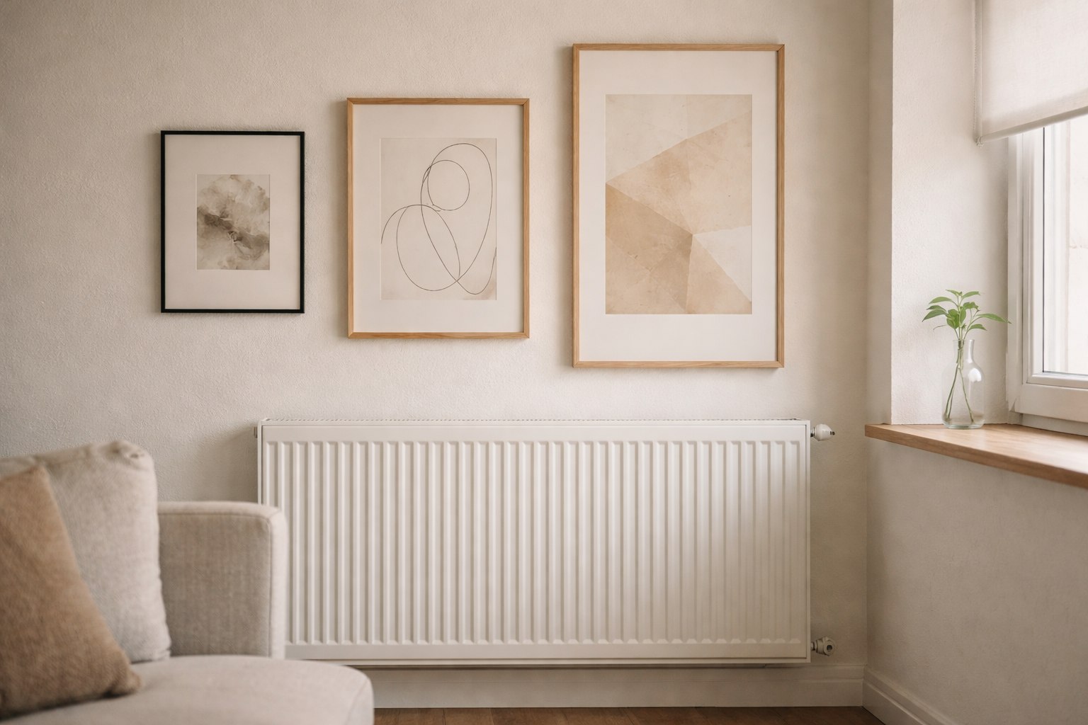 Kunst over radiatoren? Ja, men kun hvis du holder dig i den “sikre zone”