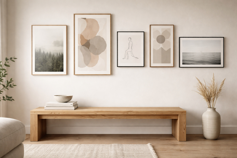 Minimalistiske plakater til nordisk indretning: motiver, farver og rammer der altid virker